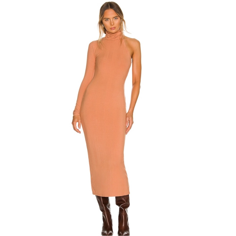 NEW Lovers and Friends Trisha Midi Dress in Dark Nude - Picture 1 of 5